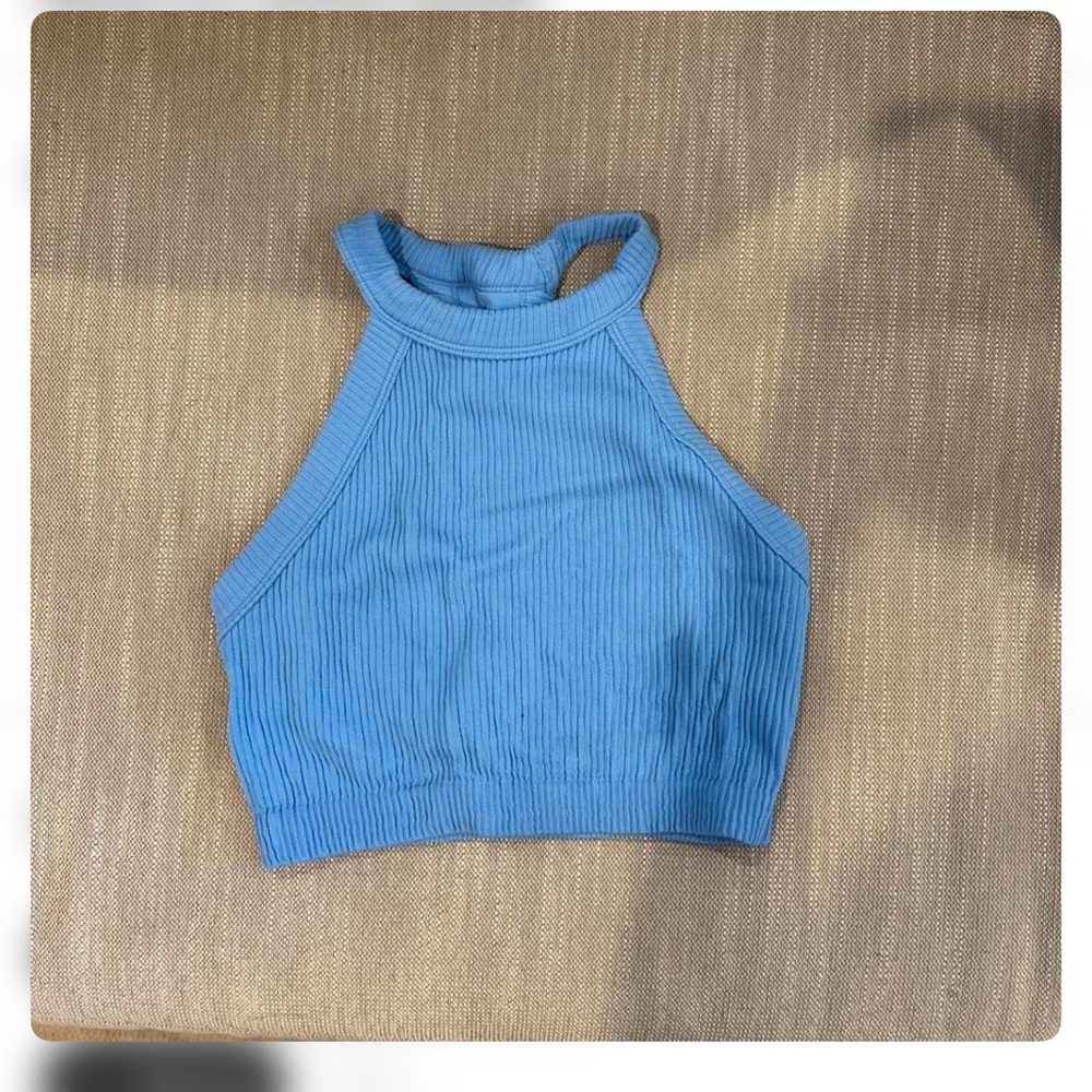 Aerie Blue Ribbed Crop Top
